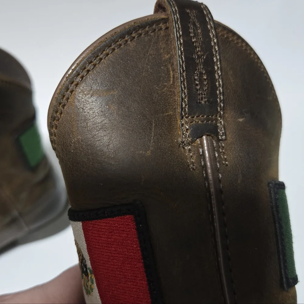 Ariat Orgullo Mexicano II Boots Size 9 Leather Upper Mexican Flag Heritage Pride
